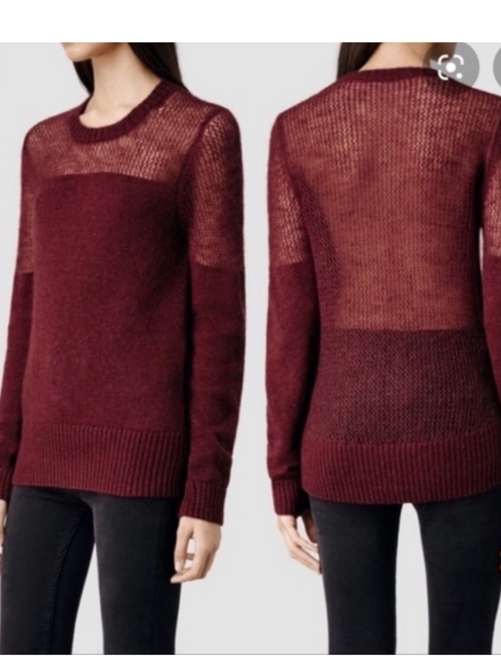 All Saints Air Jumper Sweater in Merlot - Size 6